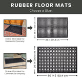 Envelor Anti Fatigue Rubber Floor Mat Non-Slip Restaurant Mat for Floors Bar Drainage Mat Doormat Utility Garage Home Slip Pool Entry 24 x 36 Inches Envelor