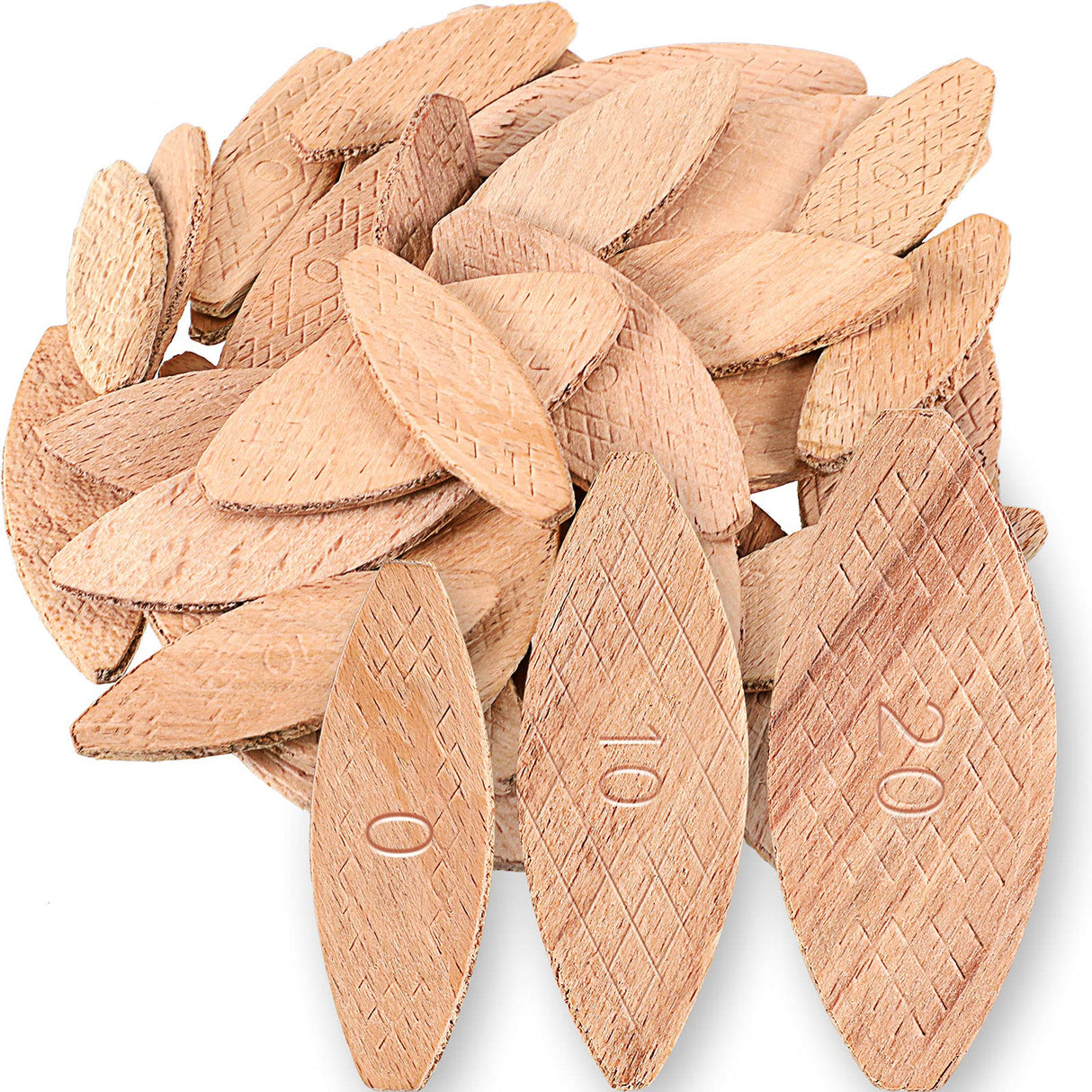 Beechwood Joiner Biscuits Number 0, 10, 20 Wood Joining Biscuits Woodworking Biscuits Assorted Beech Wood Chips for Crafting Woodworking(150 Pieces) Yalikop
