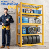 REIBII 72" H Garage Shelving Heavy Duty 2000LBS,Adjustable Garage Storage Shelves Metal Shelving Unit for Garage 5-Tier Heavy Duty Shelving REIBII
