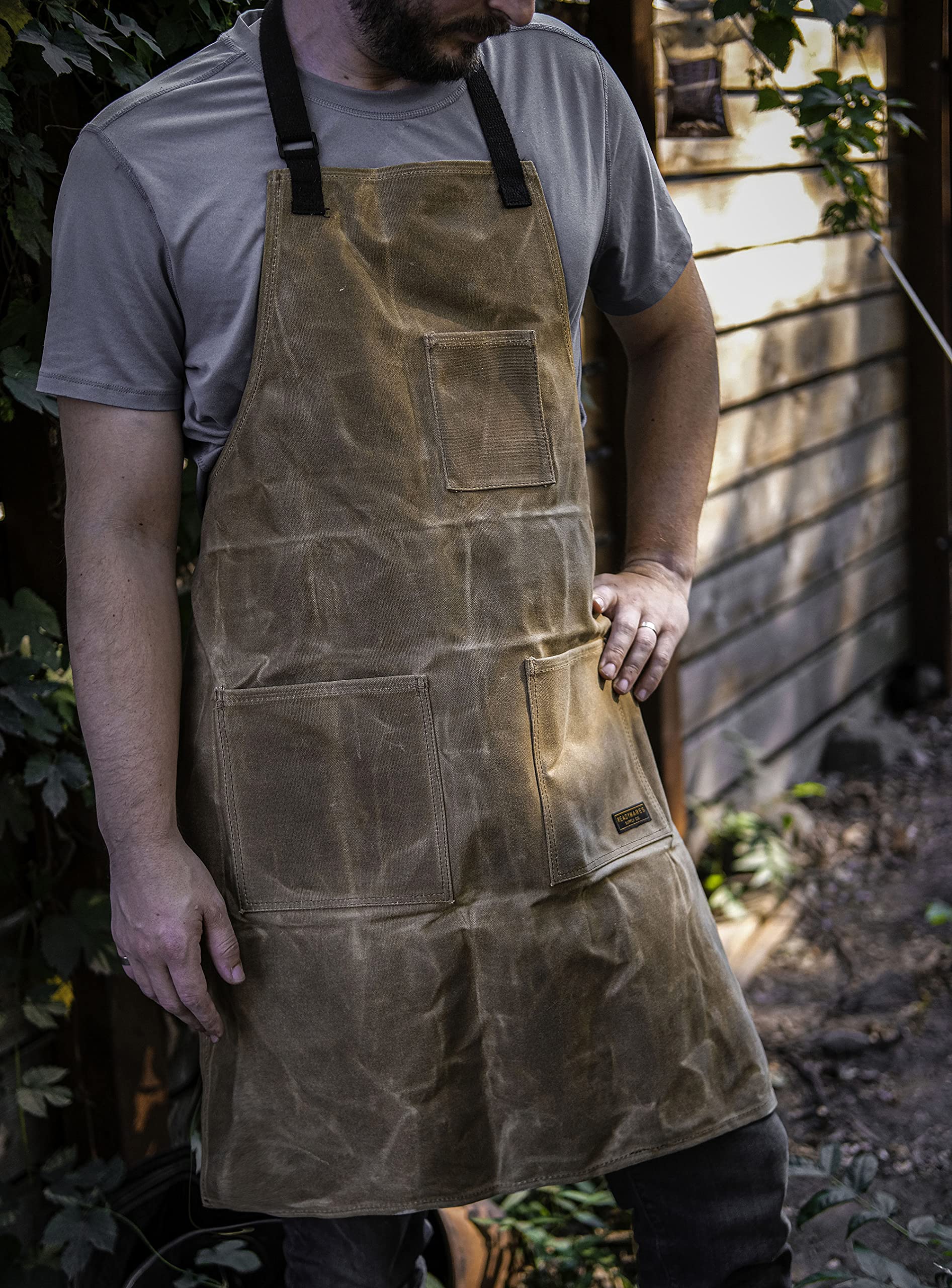 Readywares Waxed Canvas Grilling Apron, Heavy Duty Chef Apron For Men and Women, Versatile, Durable, and Looks Great - WoodArtSupply