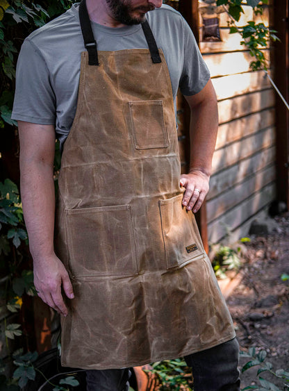 Readywares Waxed Canvas Grilling Apron, Heavy Duty Chef Apron For Men and Women, Versatile, Durable, and Looks Great - WoodArtSupply