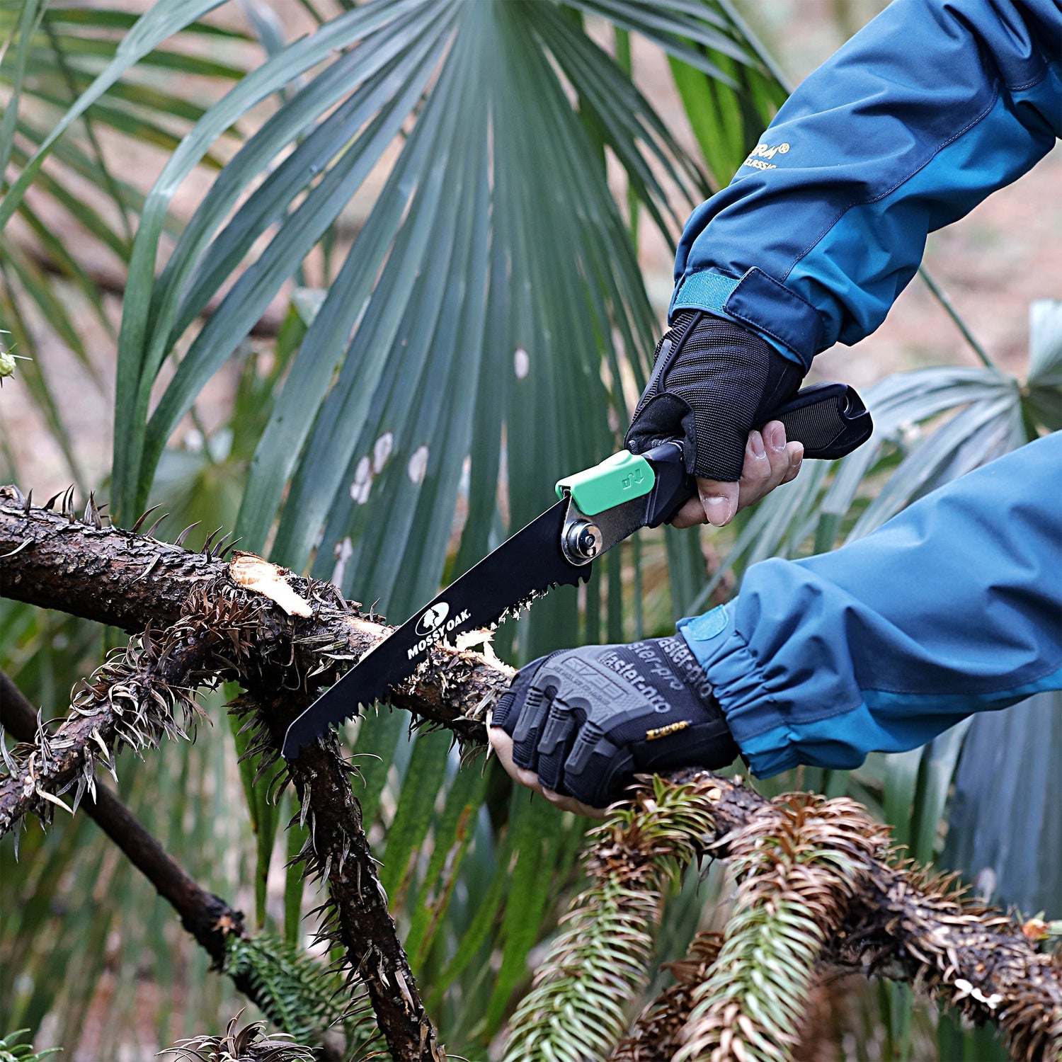 MOSSY OAK 3 in 1 Folding Saw, Pruning Hand Saw with Wood, Metal and PVC Blade, Camping Saw for Backpacking, Hunting and Bushcraft, Pouch Included Mossy Oak