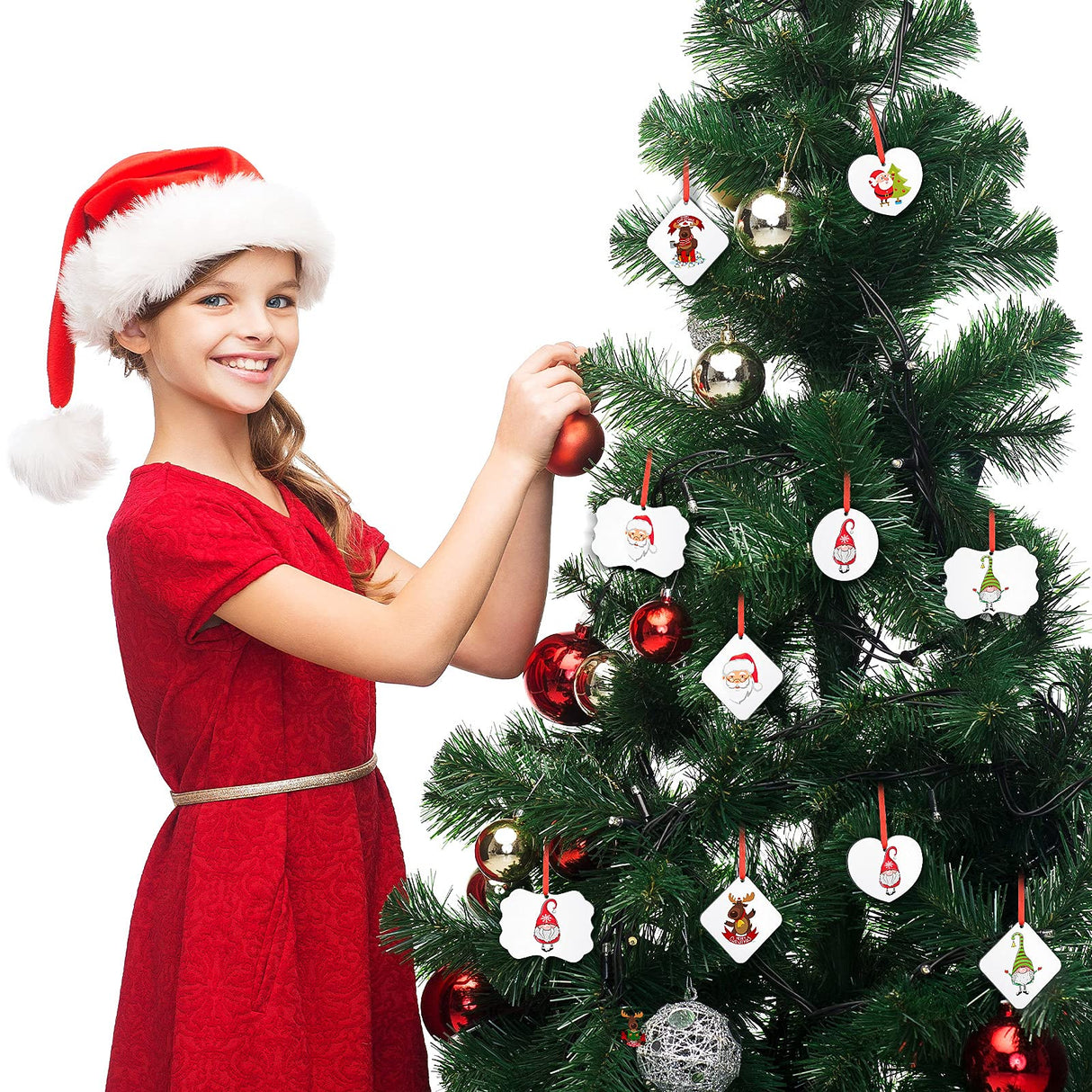 Marsui Sublimation Wooden Ornaments Blanks Christmas Sublimation Blanks Pendant Unfinished Christmas Tree Discs Wooden Ornaments Sublimation Wooden Marsui