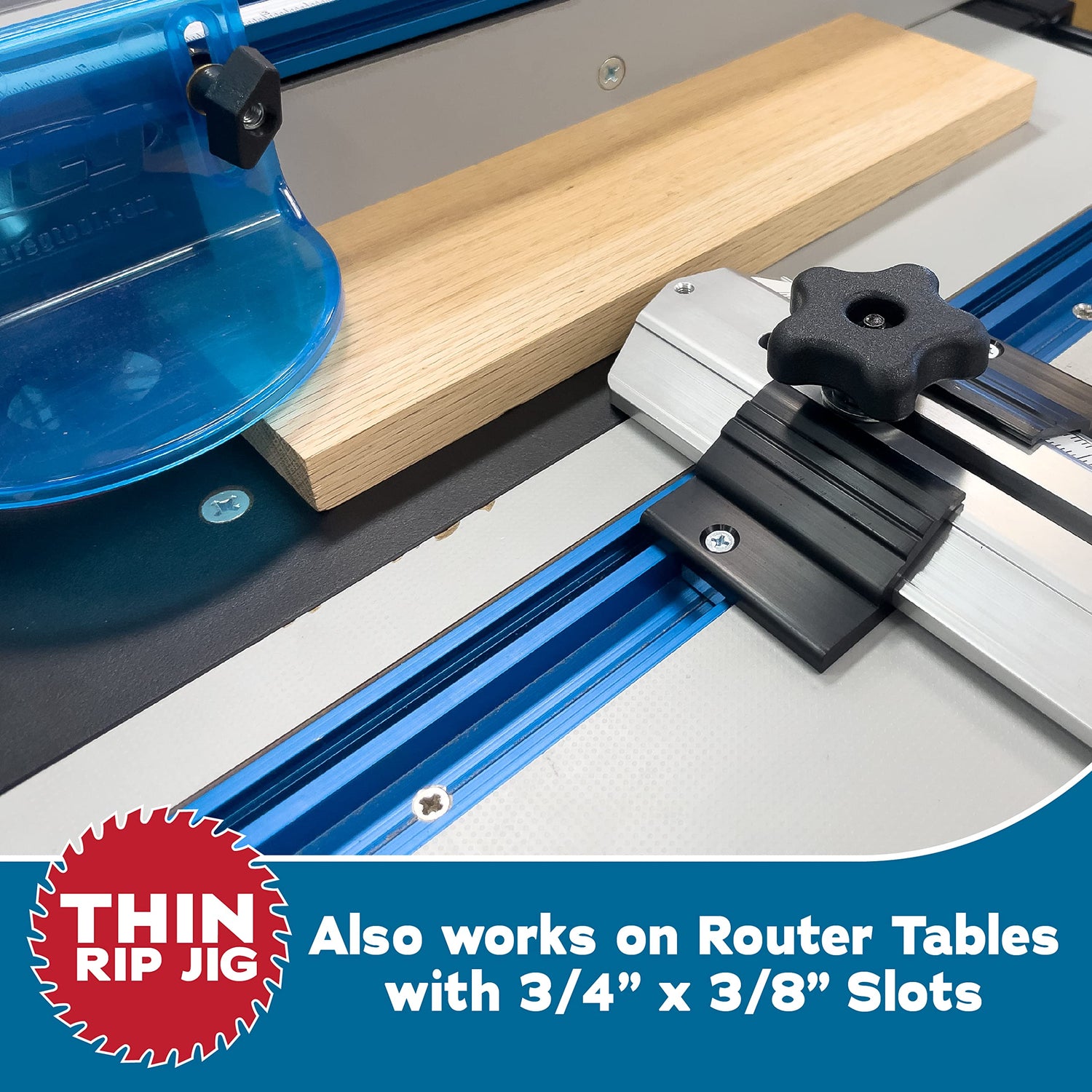 Thin Rip Jig Table Saw Jig for Making Repetitive Narrow Strip Cuts on Table Saws with 3/4" x 3/8" Miter Slots • Also Works with Many Router Tables Peachtree Woodworking Supply