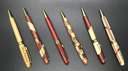 Custom Wood Pen, Personalized Maple, Bamboo, Rosewood, Wood Ball Point Pen - Engraved - WoodArtSupply