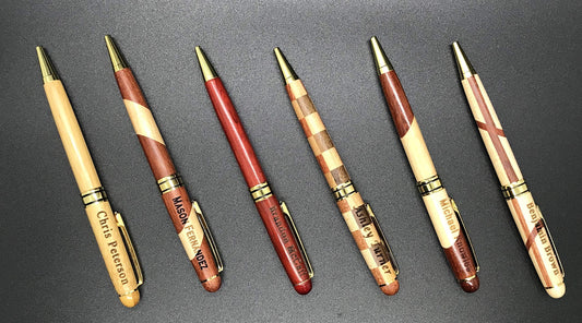 Custom Wood Pen, Personalized Maple, Bamboo, Rosewood, Wood Ball Point Pen - Engraved - WoodArtSupply