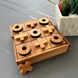 NUTTA - TicTacToe Tic Tac Toe Wooden Board XO OX Games Coffee Table Desk Toy Fun Game with Friends and Family Adult Games Travel Backyard Indoor NUTTA