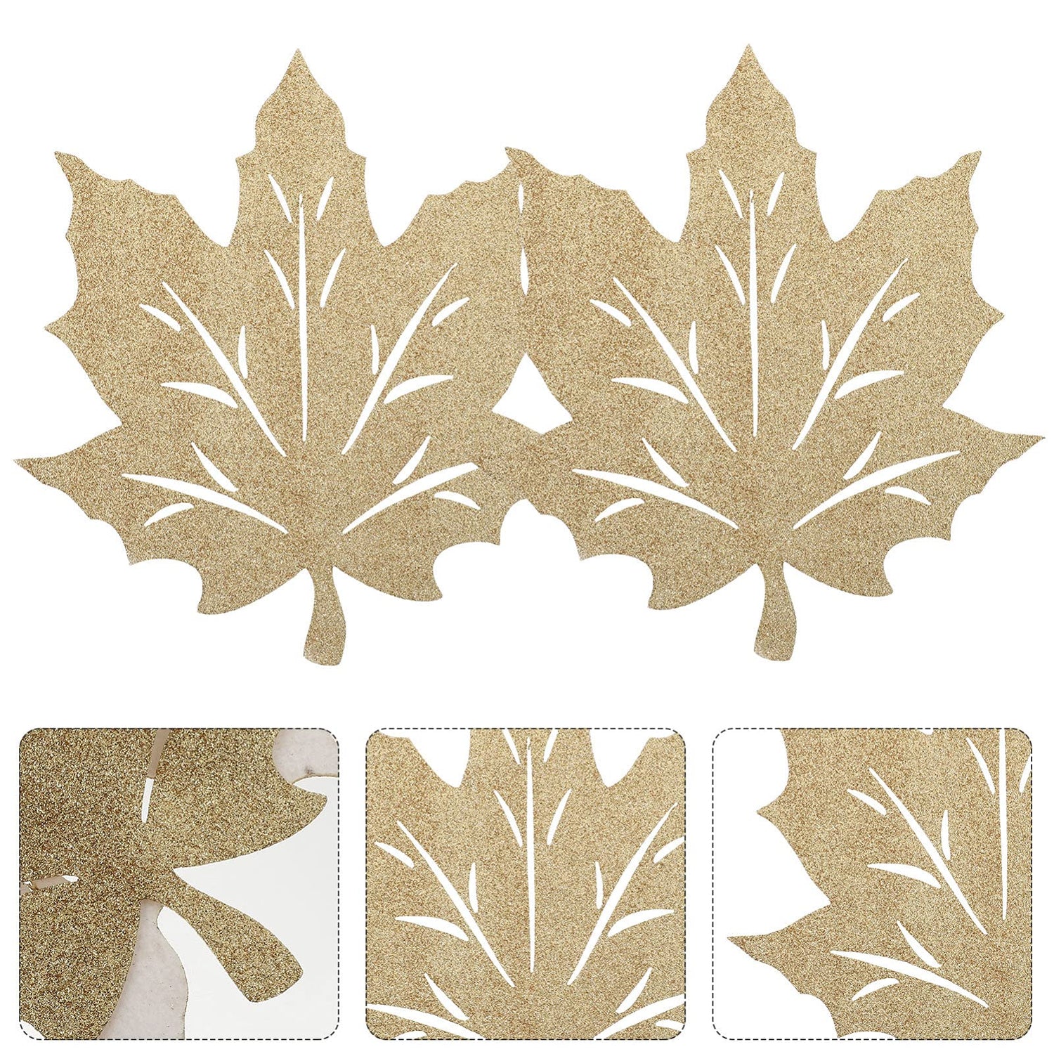 VOSAREA 2pcs Thanksgiving placemats Felt Place mats Thanksgiving Autumn Maple Leaves Cutout Felt Coasters Autumn Harvest Table mats Orange Suit VOSAREA