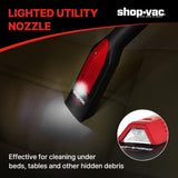 Shop-Vac Nozzle Kit with LED Light, 1-1/4" Air Driven Glowing Utility Nozzle for AC Wet Dry Shop Vacuum, 1-1/2" Adaptor Included, No Battery Required Shop-Vac