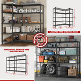 REIBII 58''W Storage Shelves Load 1400LBS Wire Shelving Unit 5 Tier Metal Shelving for Storage Rack Shelves for Storage Heavy Duty Garage Shelf REIBII