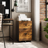 DEVAISE 3 Drawer Wood Mobile File Cabinet, Rolling Filing Cabinet for Letter/A4 Size, Rustic Brown DEVAISE
