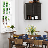 UTEX Bathroom Cabinet Wall Mounted, Wood Hanging Cabinet, Wall Cabinets with Doors and Shelves Over The Toilet for Bathroom,Espresso UTEX