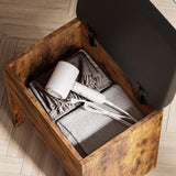 LIKIMIO Vanity Desk with Drawers & LED Lighted Mirror & Power Outlet & Cabinet, Storage Stool, Stylish Bedroom Makeup Table Set, Vintage Brown LIKIMIO