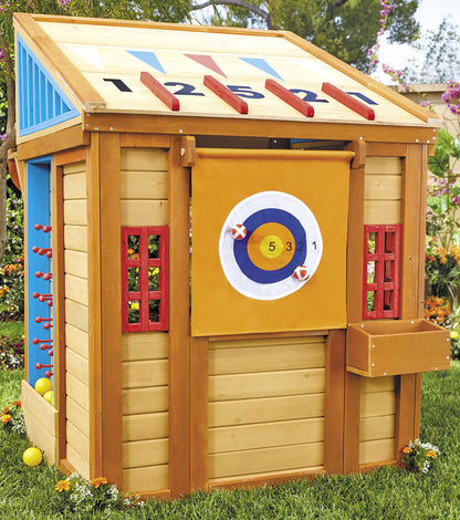 Little Tikes Real Wood Adventures 5-in-1 Game House, Outdoor Wood Game Playhouse for All Kids, Boys and Girls Ages 3+