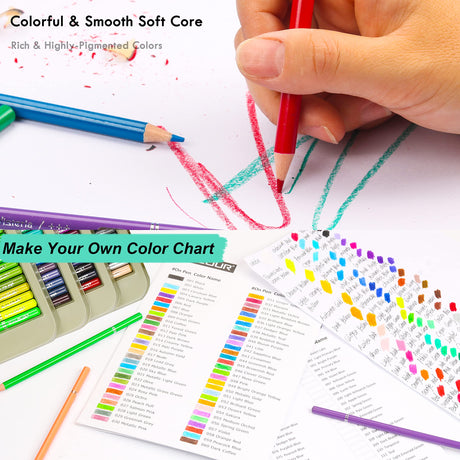 KALOUR Professional Colored Pencils,Set of 300 Colors,Artists Soft Core with Vibrant Color,Ideal for Drawing Sketching Shading,Coloring Pencils for KALOUR