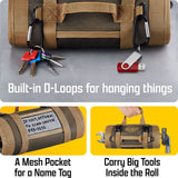The Ryker Bag Tool Organizers - Small Tool Bag W/Detachable Pouches, Heavy Duty Roll Up Tool Bag Organizer : 6 Tool Pouches - Gifts for Dad Tool Roll The Ryker Bag