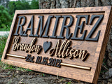 Bridal Shower Gift | Personalized Wedding Gift Last Name Established Sign | Anniversary Gift | Engagement Gifts | Valentines Day Gift | Wood Wedding 3D Woodworker