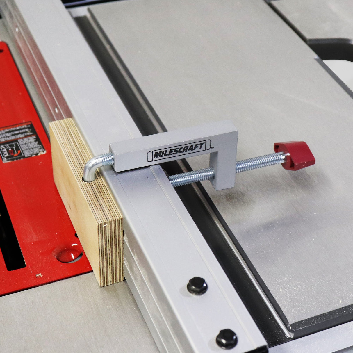 Milescraft 7209 Universal Fence Clamp 4-Pack - For Mitre Saws, Router Tables, Table Saws- Clamping Squares - 3/8" Rod - Rigid Aluminum Body - Milescraft