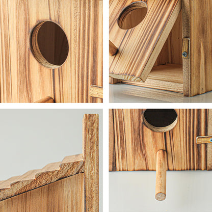 Bird Houses for Outside，Wooden Birdhouse with Open House Design - Perfect Nesting Box for Bluebirds - Assembly Required - Ideal for Outside - Blue - WoodArtSupply