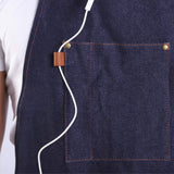 a u sure Denim Apron with Pockets Blue Tall Bib Apron Large with Long Ties Adjustable - Gifts for Men Women a u sure