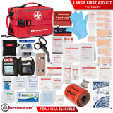 Surviveware Comprehensive Premium First Aid Kit Emergency Medical Kit for Trucks, Cars, Camping, Office and Sports and Outdoor Emergencies - Large Surviveware