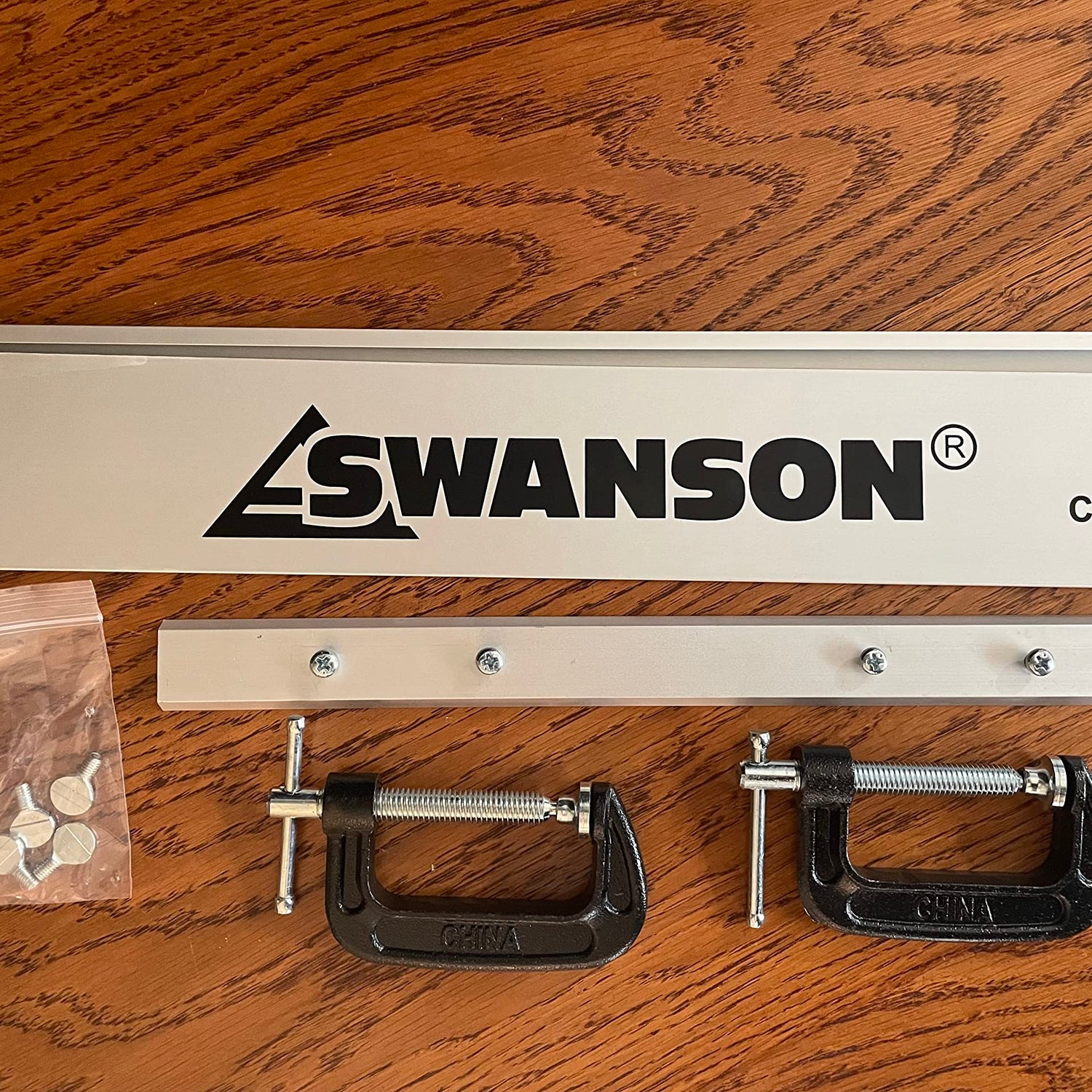 Swanson Tool Co CG100 Anodized Aluminum 100 inch Cutting Guide with joiner bar, (2) C-clamps and (4) thumb screws Swanson Tool Co., Inc