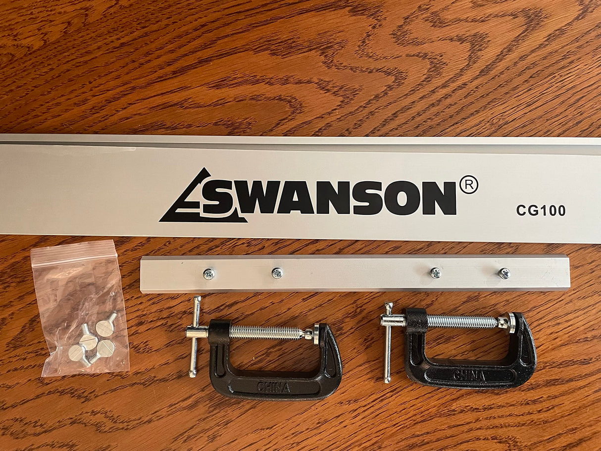 Swanson Tool Co CG100 Anodized Aluminum 100 inch Cutting Guide with joiner bar, (2) C-clamps and (4) thumb screws Swanson Tool Co., Inc