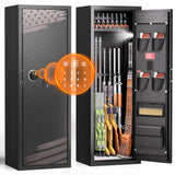 INTERGREAT [2024 NEW] 10-14 Rifle Gun Safe, Gun Safes for Home Rifle and Pistols, Rifle Safe with Lock for Home and Shotguns, Flag Gun Cabinet for INTERGREAT