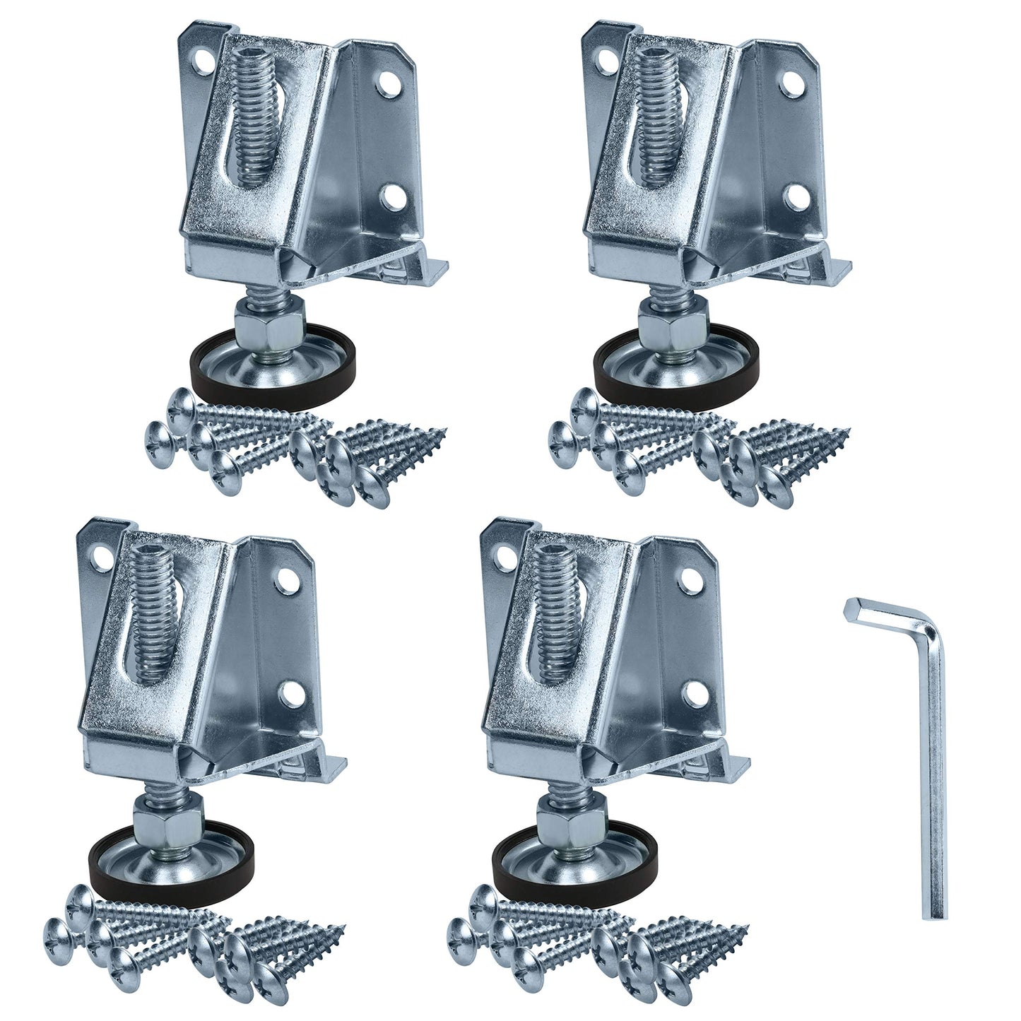 Rok Hardware 4 Pack Heavy Duty 8000 lbs Capacity Adjustable Furniture Leg Levelers - WoodArtSupply