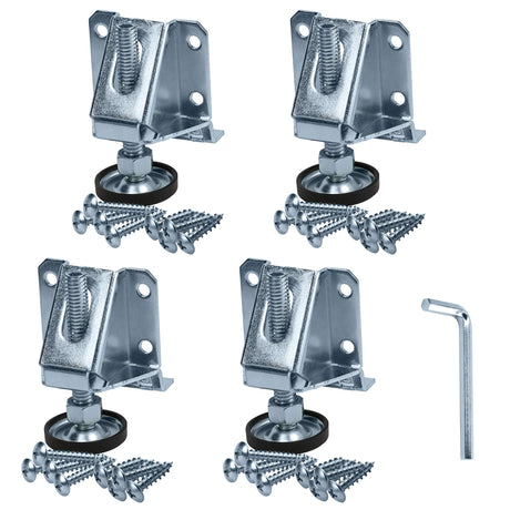Rok Hardware 4 Pack Heavy Duty 8000 lbs Capacity Adjustable Furniture Leg Levelers Rok