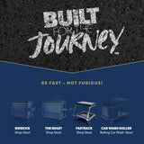 URBANTRANSIT FastBack Shop Stool - 350 Lb Capacity Rolling Stool for The Garage and Workshop, With Organizer Tray and Cupholder - 3 Inch Premium URBANTRANSIT