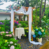 SCENDOR 82.6" High x 63.4'' Wide Wooden Garden Arbor, Trellis Plants Support with Durable Wood Use, Pergola for Garden Backyard, Lawn for Outdoor SCENDOR