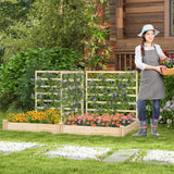 S AFSTAR Raised Garden Bed with 2 Planter Boxes & 3 Trellis, 88" L x 45" W x 43" H Outdoor Wooden Planter Box Kit for Flower Herb Vegetable Fruit S AFSTAR