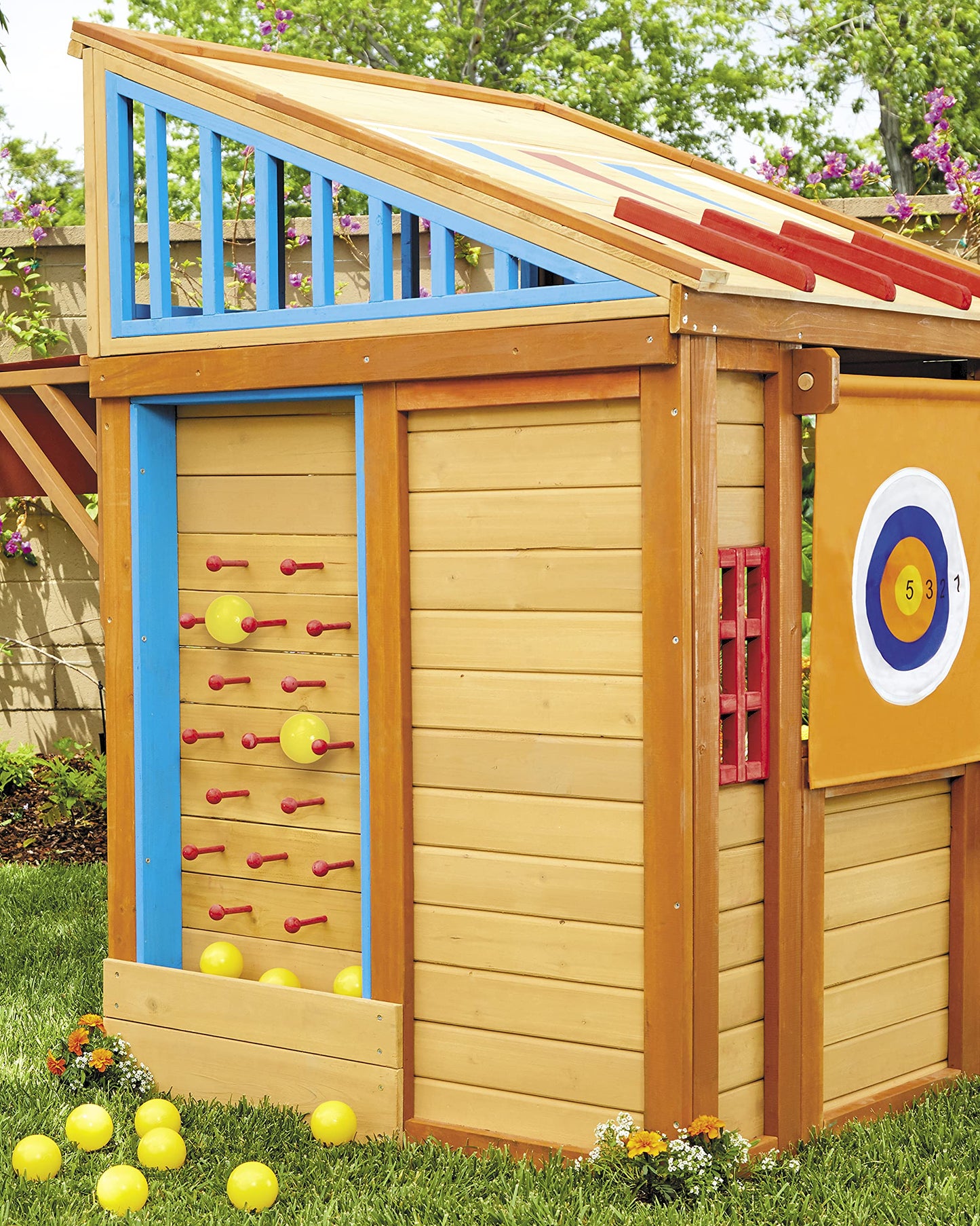 Little Tikes Real Wood Adventures 5-in-1 Game House, Outdoor Wood Game Playhouse for All Kids, Boys and Girls Ages 3+