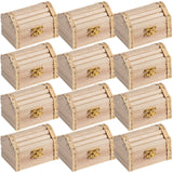 3.5” Unfinished Wood Treasure Chest by Make Market - Ready-to-Decorate Wood Box for Trinkets, Coins, Valuables - Bulk 12 Pack Make Market