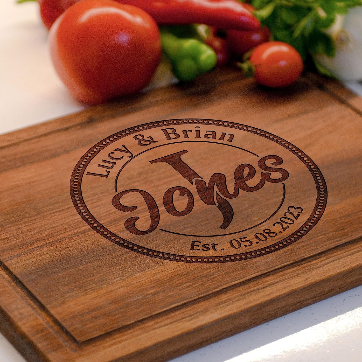 Personalized Cutting Board for Christmas Gift with Couple Names, Christmas Gifts for Couples Unique, Customizable Charcuterie Boards, Anniversary, Kenzal Customized