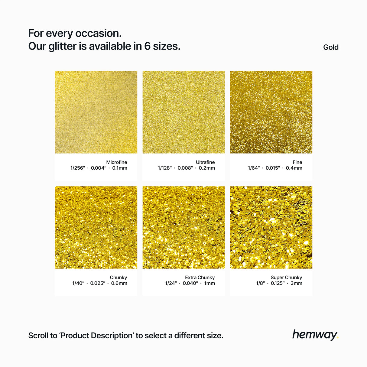 Hemway Polyurethane & Epoxy Resin Glitter 100g / 3.5oz Metallic Crystal Flake Additive for Flooring Jewelry Tumblers Glass Pigment - Extra Chunky Hemway