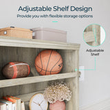 LINSY HOME 5-Tier Adjustable Bookshelf in Light Brown - Chic Floor Standing Storage for Home and Office LINSY HOME