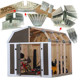 EZBUILDER 70188 Barn Style Shed Instant Framing Kit, 7'x8', Metal EZBUILDER