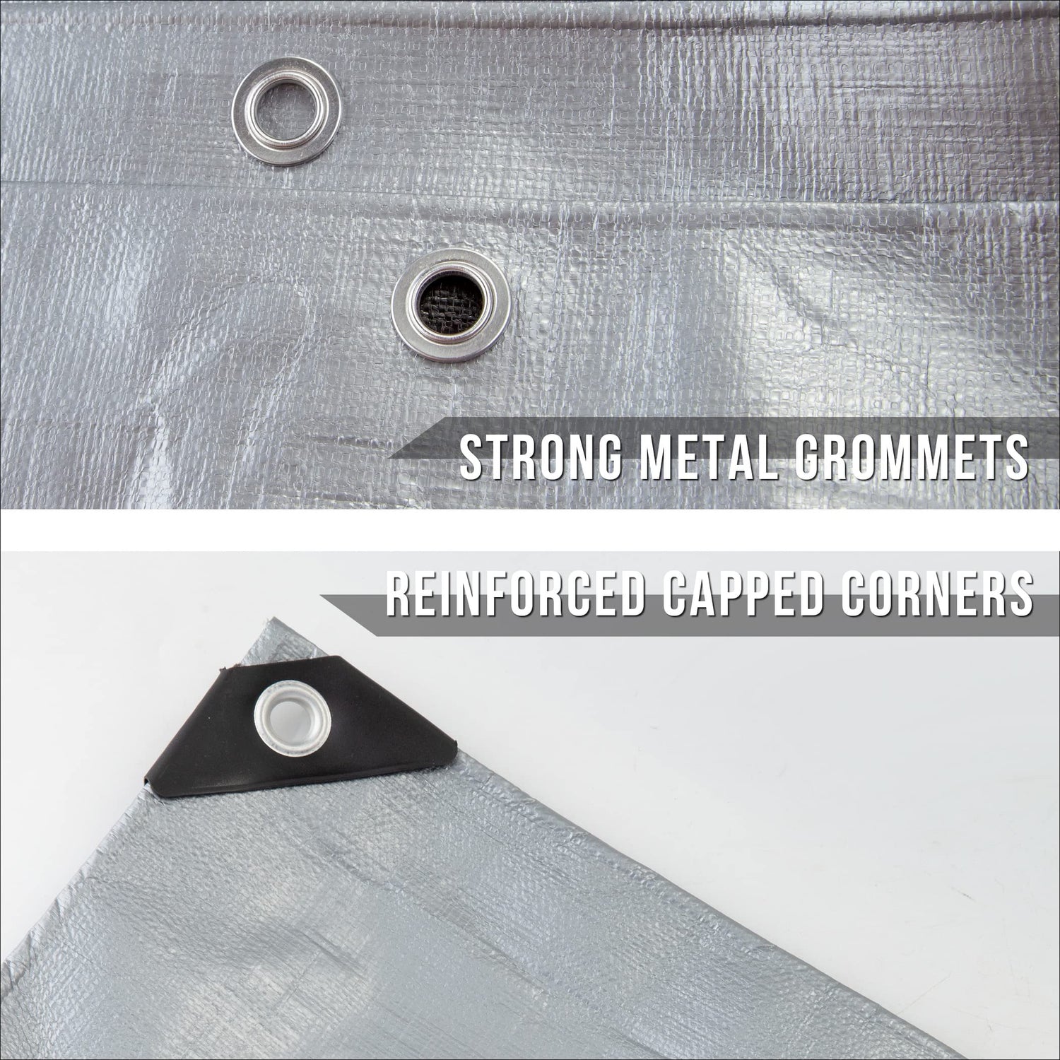 CARTMAN Finished Size 12x20 Feet Extra Thick 16 Mil Ultra Heavy Duty Poly Tarp, Multipurpose Protective Cover, UV Resistant, Waterproof Poly CARTMAN