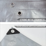 CARTMAN Finished Size 10x20 Feet Extra Thick 16 Mil Ultra Heavy Duty Poly Tarp, Multipurpose Protective Cover, UV Resistant, Waterproof Poly CARTMAN