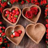 Tioncy 10 Pcs Wooden Dough Bowls Wood Heart Shaped Bowl Heart Dough Bowl Bulk Farmhouse Dough Bowl Candles Decoration for Home Dining Holding Candles Tioncy
