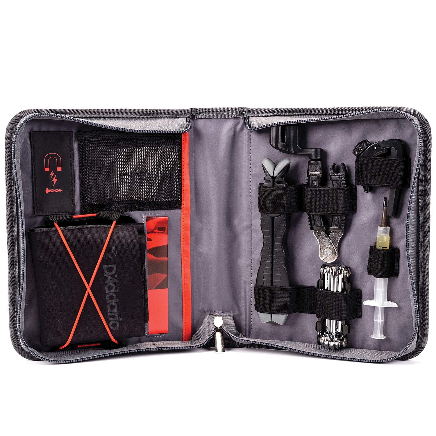 D'Addario Accessories Guitar Maintenance Kit - Guitar Tool Kit - Guitar Setup Kit - Perfect Kit for Guitar Tech, Black D'Addario Accessories