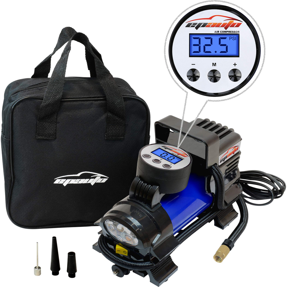 EPAuto 12V DC Portable Air Compressor Pump, Digital Tire Inflator EPAuto