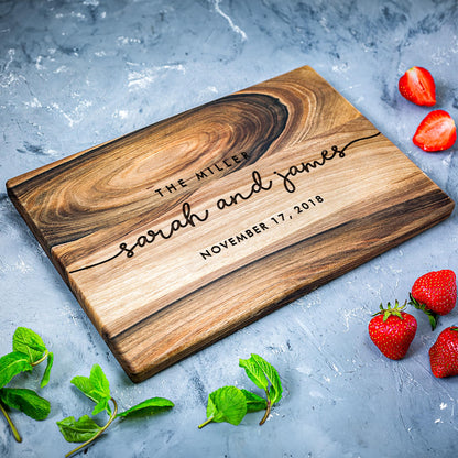 Walnut Personalized cutting board, Engraved cutting board, Custom cutting board, Bridal shower gift, Wedding Gifts for Women, Mothers day gifts from