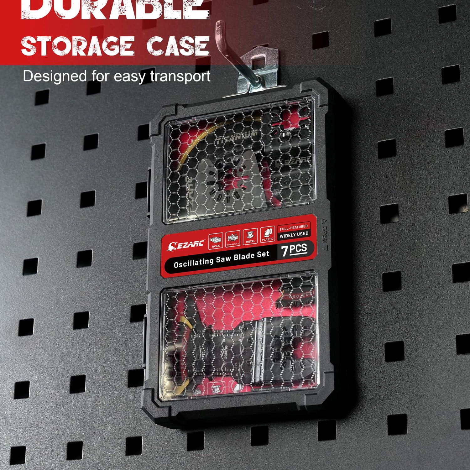 EZARC 7PCS Oscillating Tool Blades Kit, Titanium Oscillating Saw Blades for Wood Nails, Metal, Plastic Multitool Blades Kits with Japanese Teeth Fit EZARC