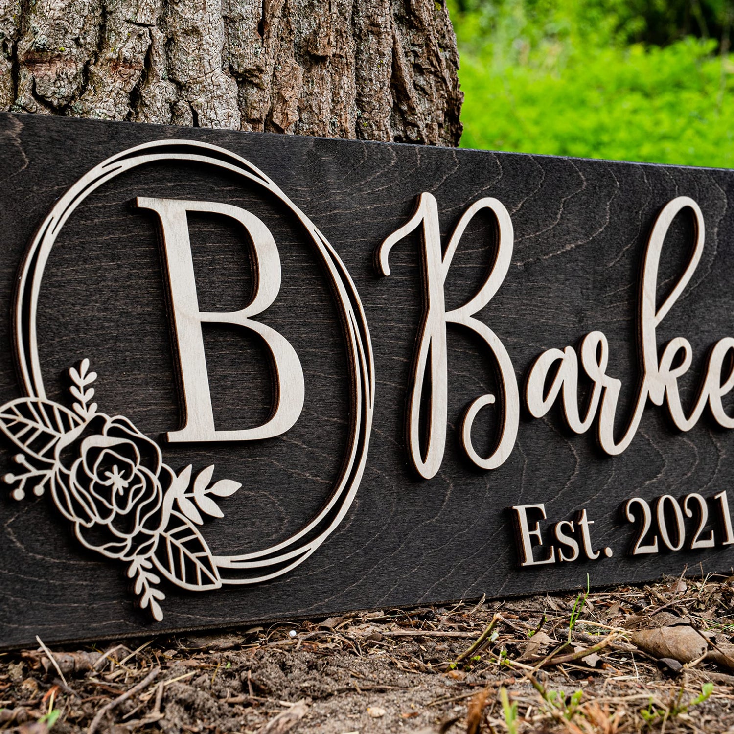 Personalized Wedding Gift | Custom Wood Sign | Wooden Last Name Established Sign | Family Name Sign Wooden Sign | Bridal Shower Gift | Anniversary Laser Woodworker