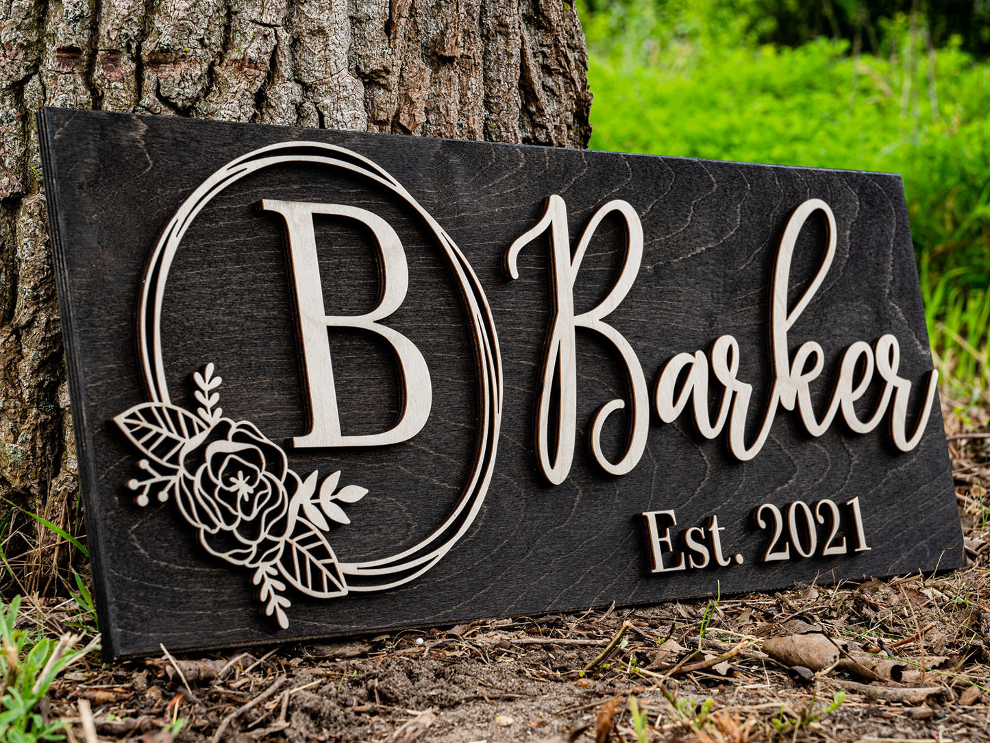 Personalized Wedding Gift | Custom Wood Sign | Wooden Last Name Established Sign | Family Name Sign Wooden Sign | Bridal Shower Gift | Anniversary