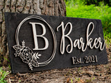 Personalized Wedding Gift | Custom Wood Sign | Wooden Last Name Established Sign | Family Name Sign Wooden Sign | Bridal Shower Gift | Anniversary Laser Woodworker