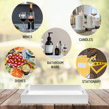 ATZYmolin Wood Serving Tray with Handles, Home Decorative Wooden Rectangle Ottoman Decor Platter Vanity Tray for Breakfast Dinner Drinks Kitchen ATZYmolin